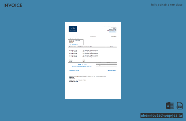 Beispielrechnungsvorschau von Ireland Ultratech Pvt Ltd